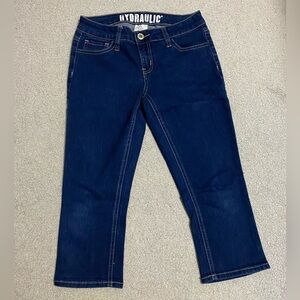 Juniors’ Hydraulic Capri Dark Blue Jeans Size: 7/8